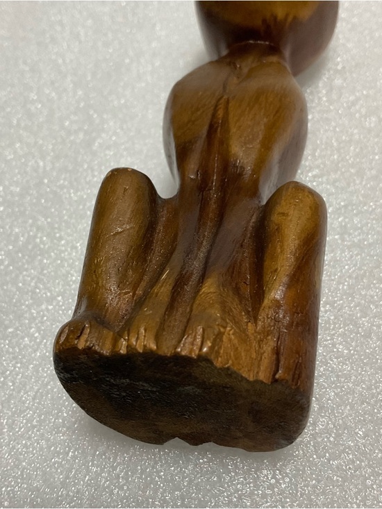 Hand Carved Wooden Siamese Cat Figure MCM Folk Art - Picture 6 of 7